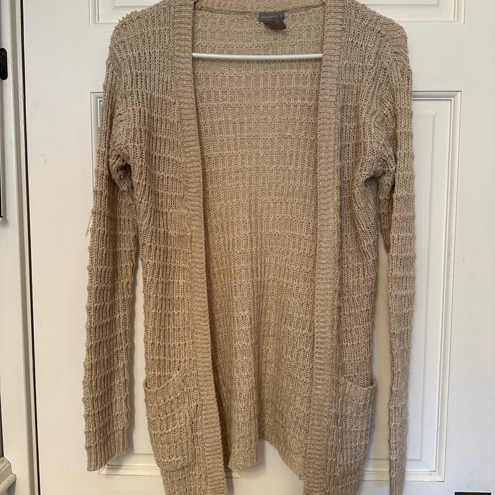 Charlotte Russe Tan Cardigan Sweater Chunky Knit